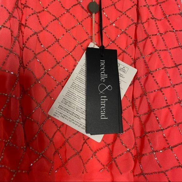 NWT Needle & Thread‎ Embellished Tiered Geo Maxi Dress Size 2 - Picture 7 of 8